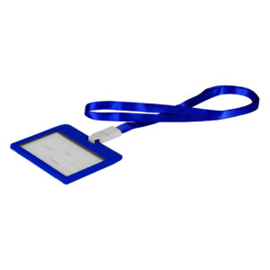 Plastic ID card holder with lanyard