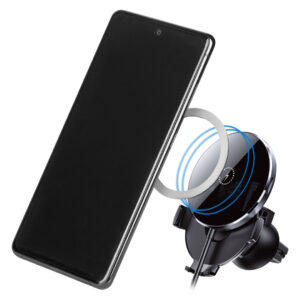 Car phone holder and wireless charger with magnet, 15W