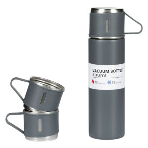 Vacuum insulated flask and cups set, 3/1, 500 ml