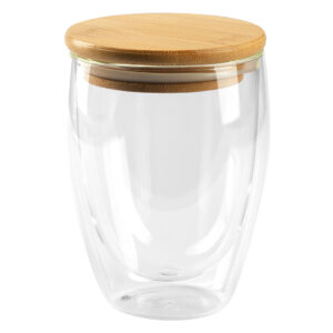 Double wall mug with bamboo lid, 350 ml
